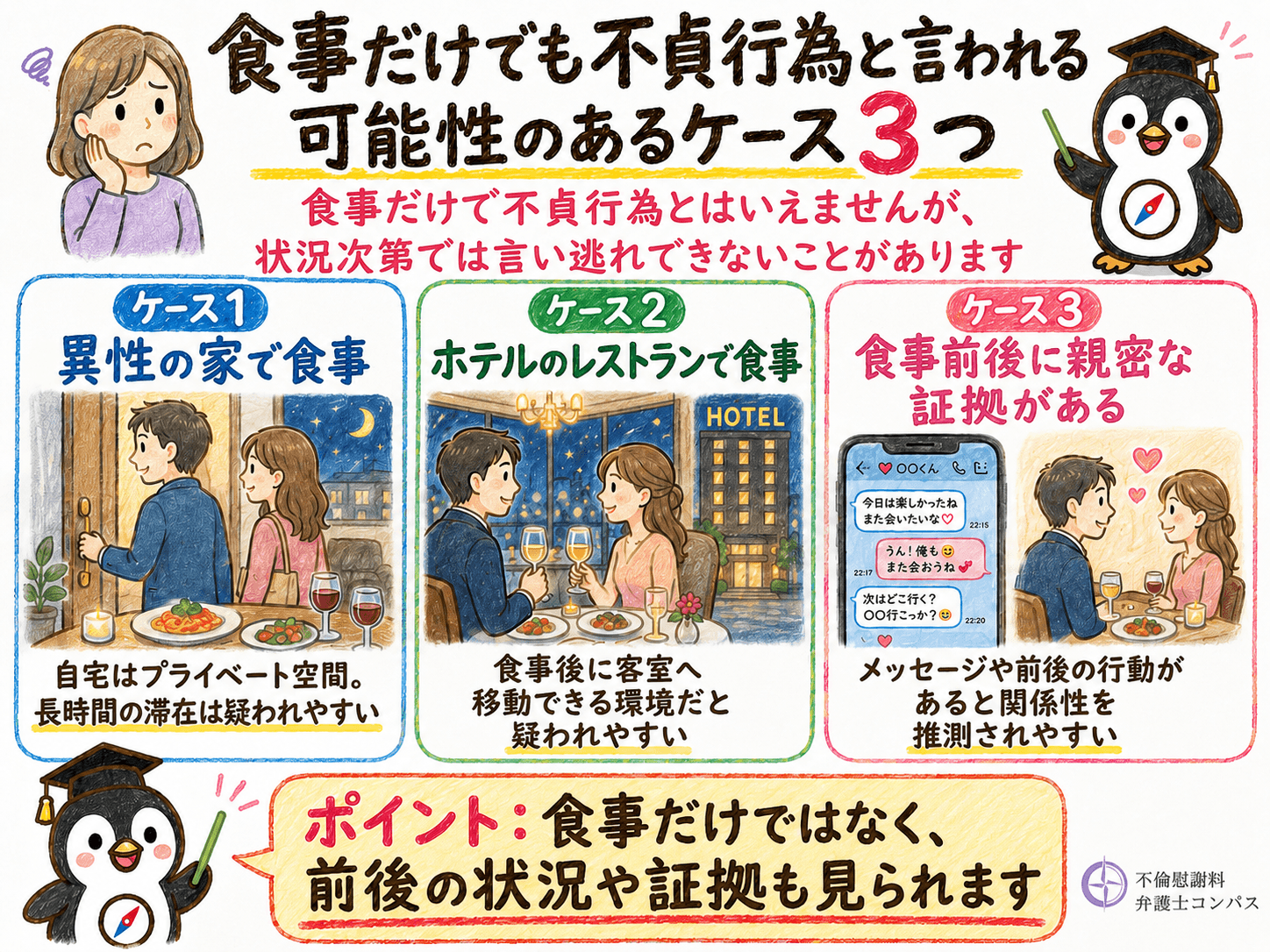 ３章　食事だけでも不貞行為と言われる可能性のあるケース
